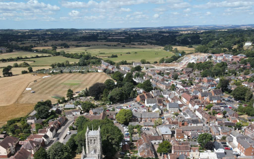 Aerial photo of Wimborne Minister