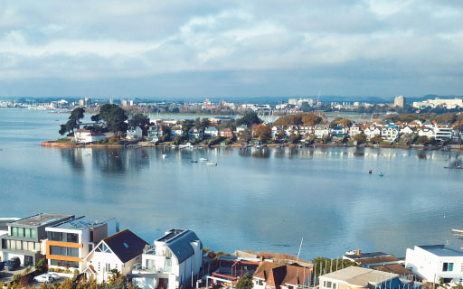 Aerial photo of Blue Lagoon, Lilliput, Poole